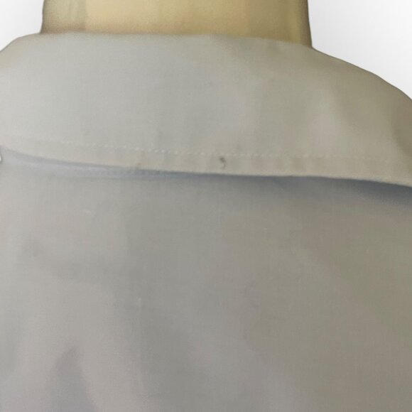 VTG Christian Dior Pale Blue Pleated Long Sleeve Guayabera Shirt Small - Picture 9 of 11